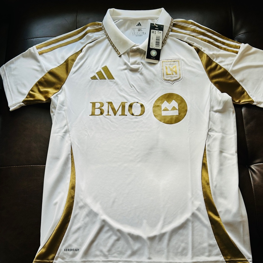 Adidas LAFC White and Gold Sports Jersey